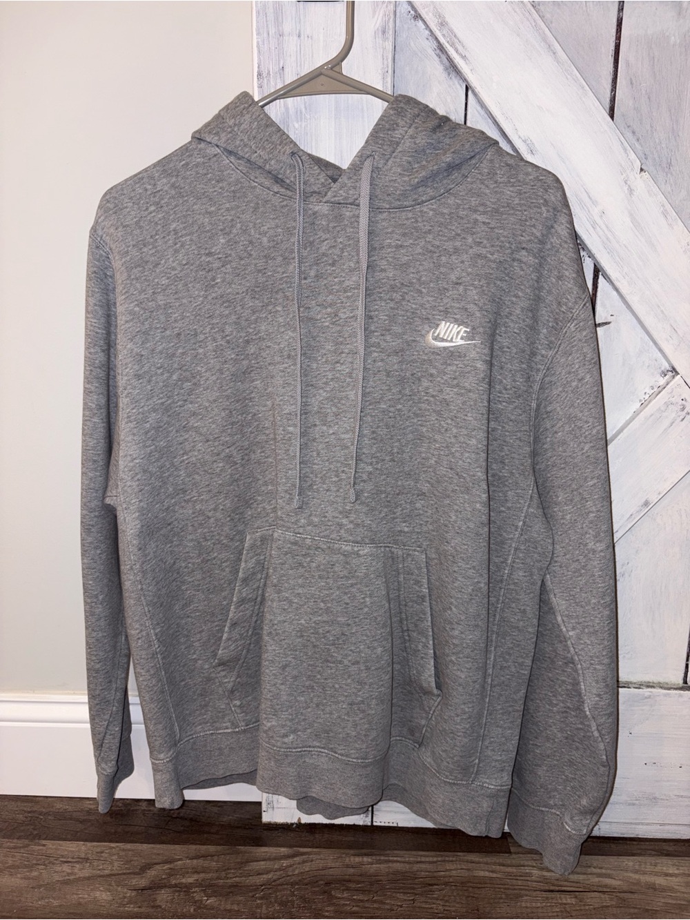 Nike Grey Pullover Hoodie with White Logo